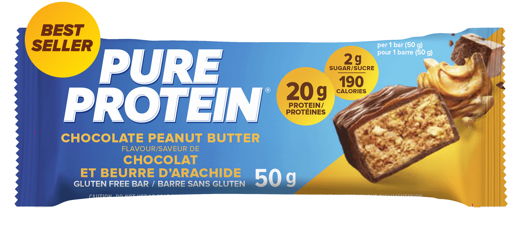 CHOCOLATE PEANUT BUTTER PROTEIN BAR 50 G Pure Protein Canada 