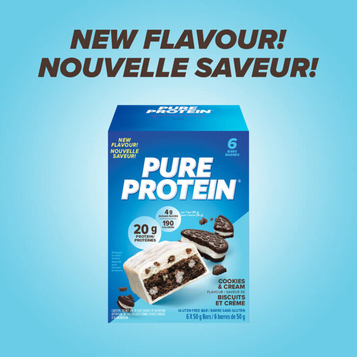 COOKIES AND CREAM PROTEIN BAR 50 g - Pure Protein Canada - Protein That ...